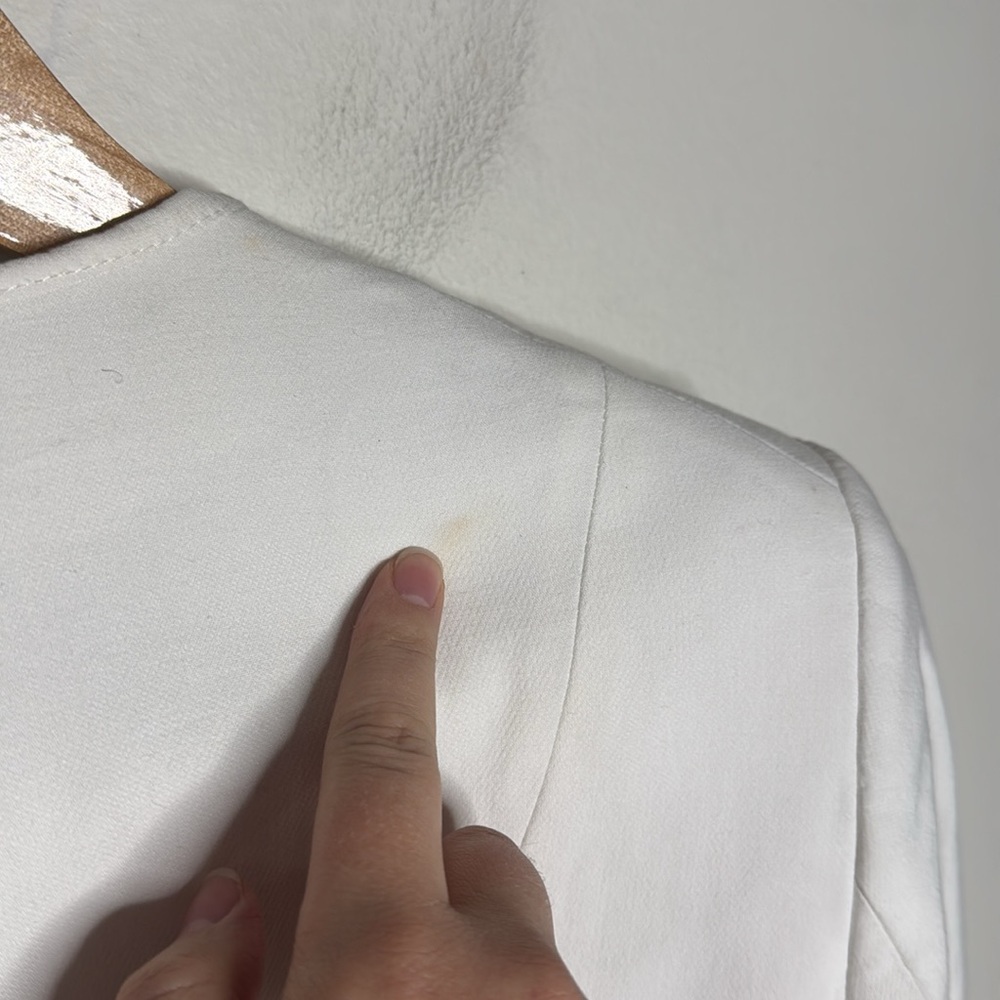 Theory Collarless open slim fit off white blazer size 6 - Picture 3 of 11